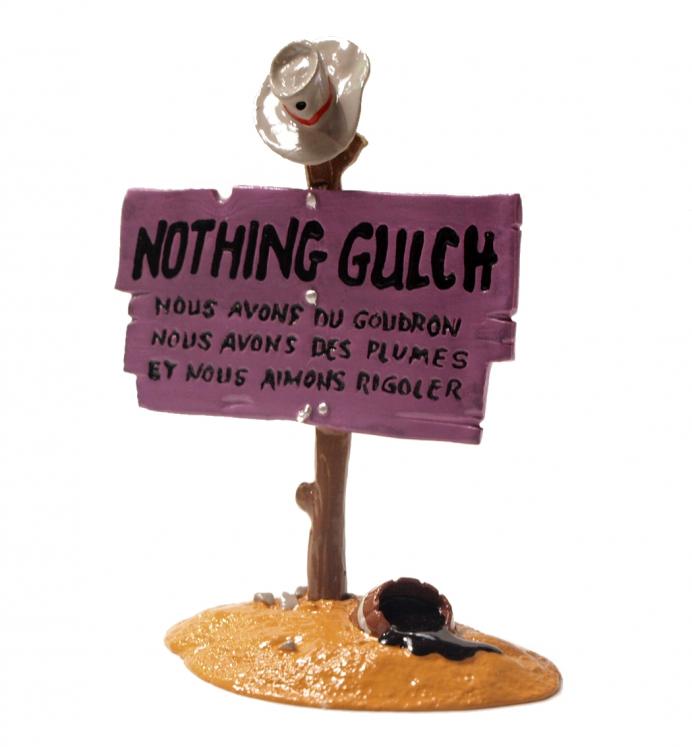 LUCKY LUKE: PANNEAU NOTHING GULCH - figurine métal