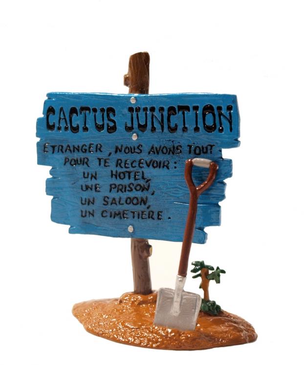 LUCKY LUKE: PANNEAU CACTUS JUNCTION - figurine métal