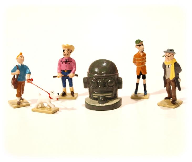 TINTIN: VOL 714 POUR SYDNEY - coffret de 6 mini figurines métal