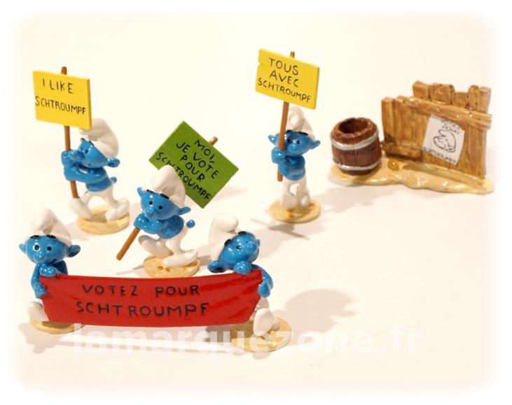 LES SCHTROUMPFS: LA MANIF DES SCHTROUMPFS - figurine métal 7 cm