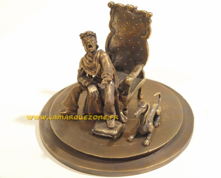 GOTLIB: GOTLIB EMPEREUR SUR SON TRONE - statuette en bronze 18 cm