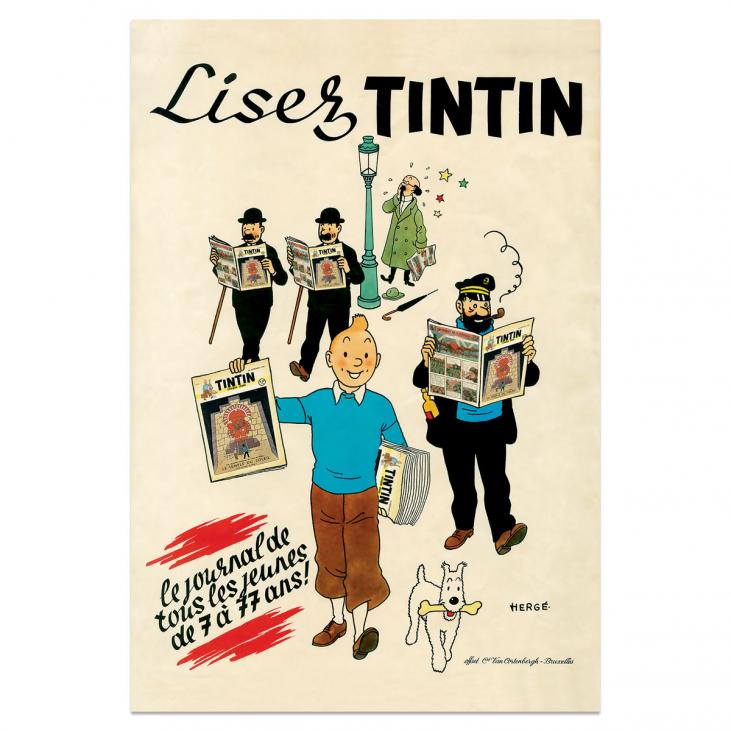 TINTIN: LISEZ TINTIN - poster 40 x 60 cm