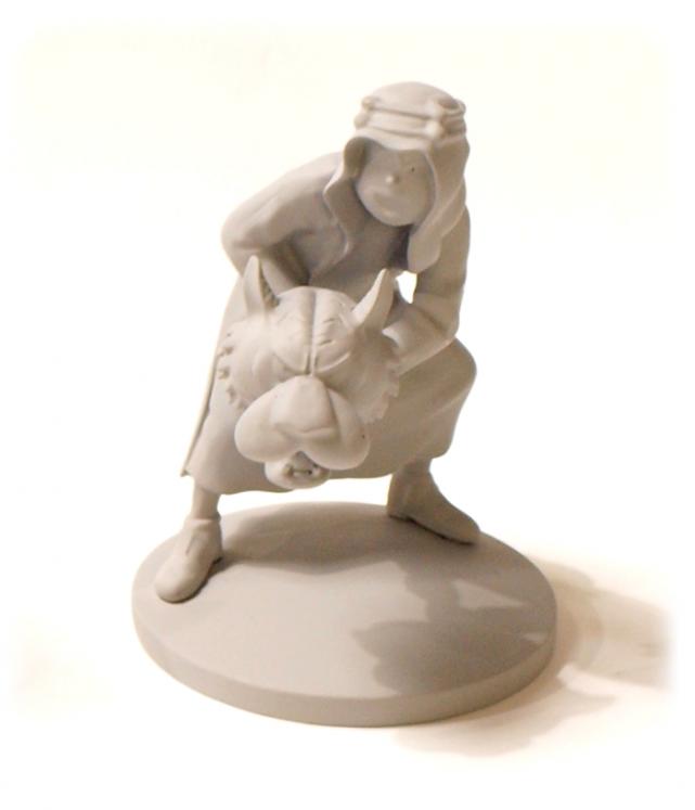 TINTIN: ABDALLAH, VERSION GRIS MAT - statuette résine 9 cm