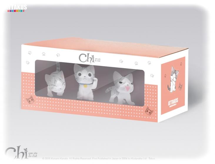 CHI, UNE VIE DE CHAT: COFFRET N°3 - boîte de 3 figurines pvc 4 cm