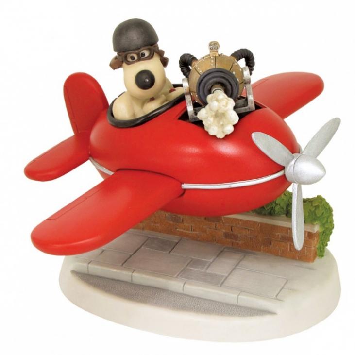 WALLACE & GROMIT, A CLOSE SHAVE - GROMIT IN THE AEROPLANE - statuette résine