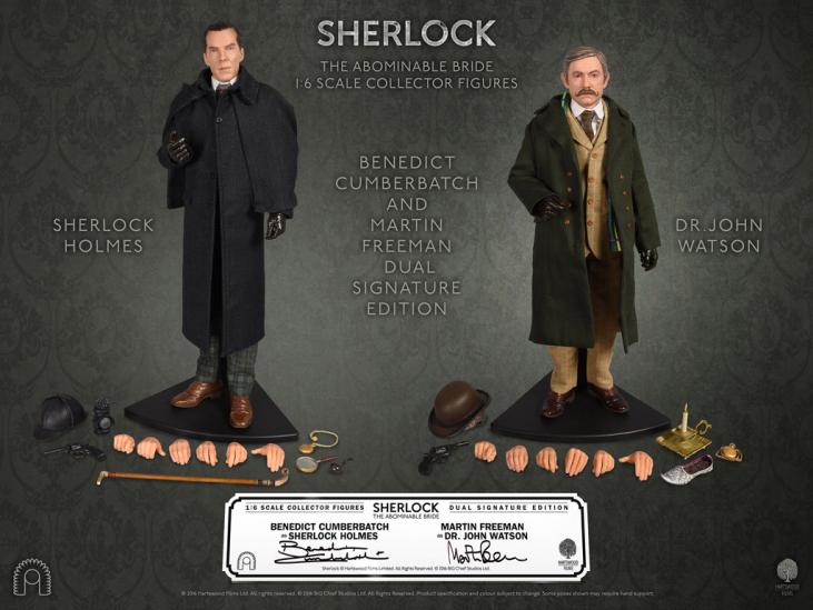 SHERLOCK: SHERLOCK HOLMES & Dr JOHN WATSON THE ABOMINABLE BRIDE - coffret de 2 figurines articulées 1/6 30 cm
