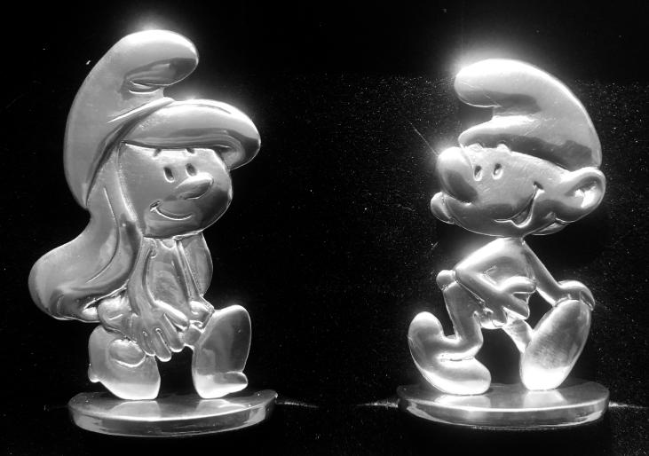 LES SCHTROUMPFS: PROMENADE - coffret de 2 figurines en étain 6 cm