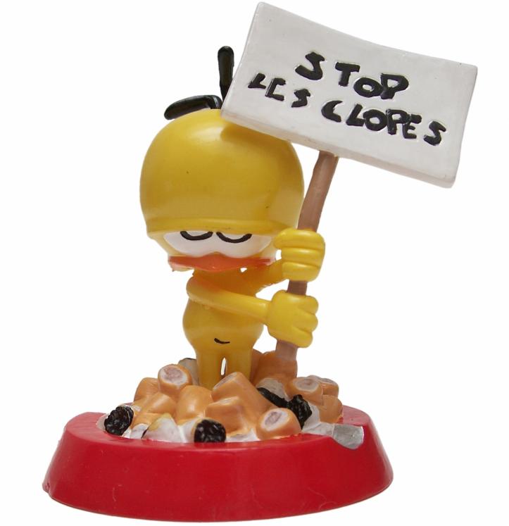 LE PIAF: CENDRIER STOP LES CLOPES - figurine plastique 6 cm