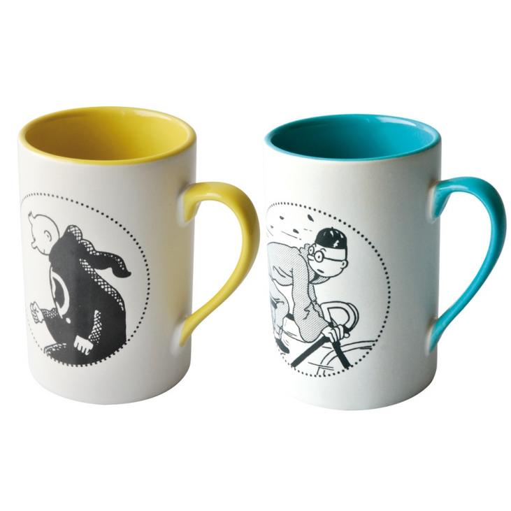 TINTIN: TOGE & VELO - boîte de 2 mugs en porcelaine 10.5 cm
