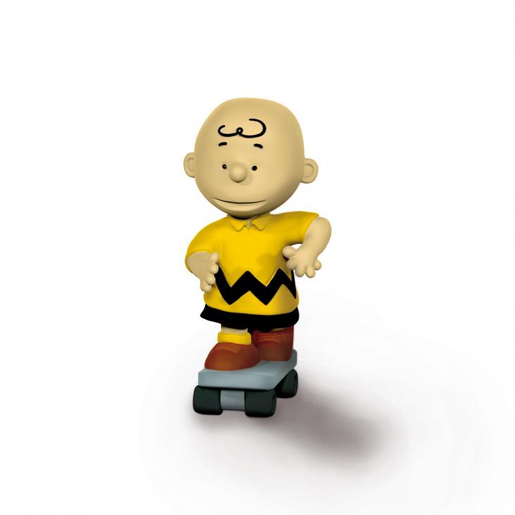 SNOOPY et les PEANUTS: CHARLIE BROWN SKATEUR - figurine plastique 5 cm
