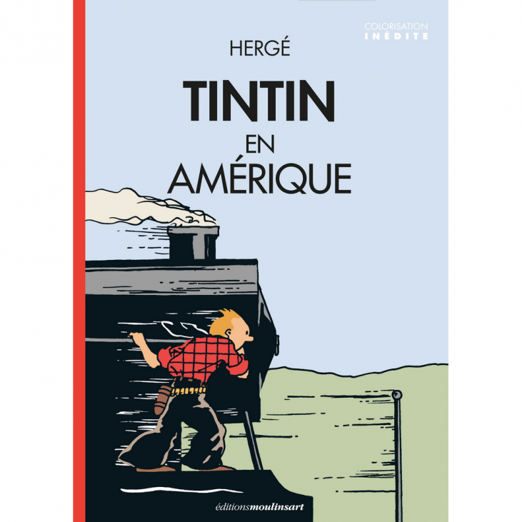 TINTIN: TINTIN EN AMERIQUE (LOCOMOTIVE), ÉDITION COLORISÉE - carte postale