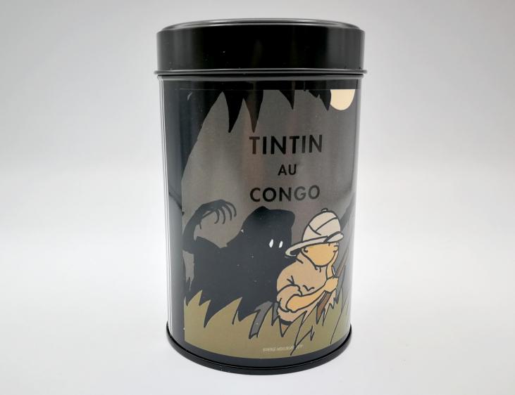 TINTIN: TINTIN AU CONGO, HOMME LEOPARD - boite de café