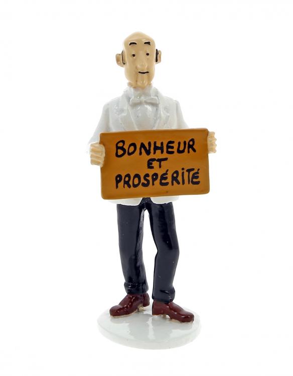 TINTIN: LA CARTE DE VOEUX 1972, NESTOR BONHEUR ET PROSPERITE (série 6) - figurine métal 6 cm