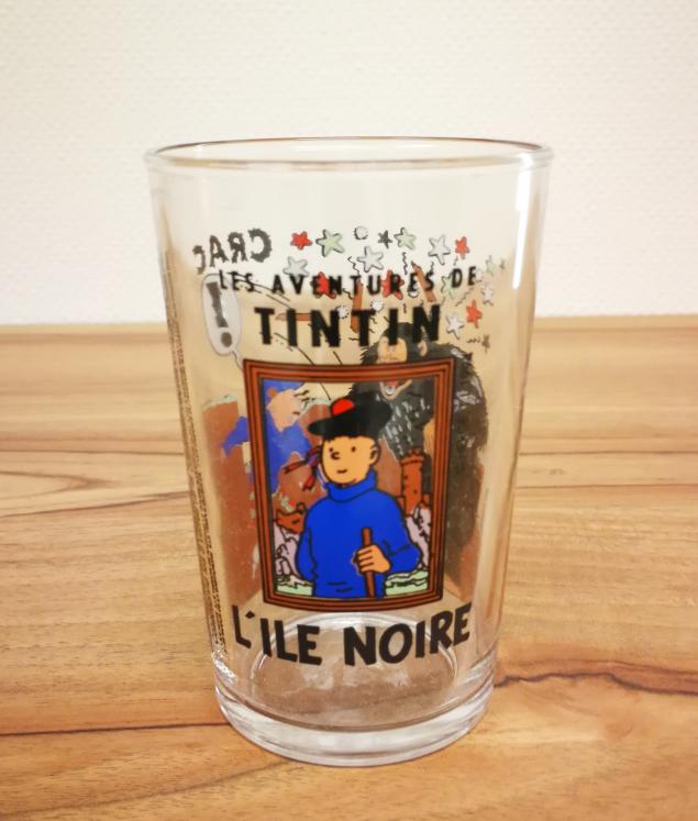 TINTIN: L'ILE NOIRE - verre à moutarde 1994