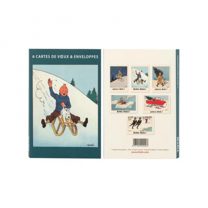 Set de 6 cartes de voeux Tintin Tintinimaginatio 2022 (31315)