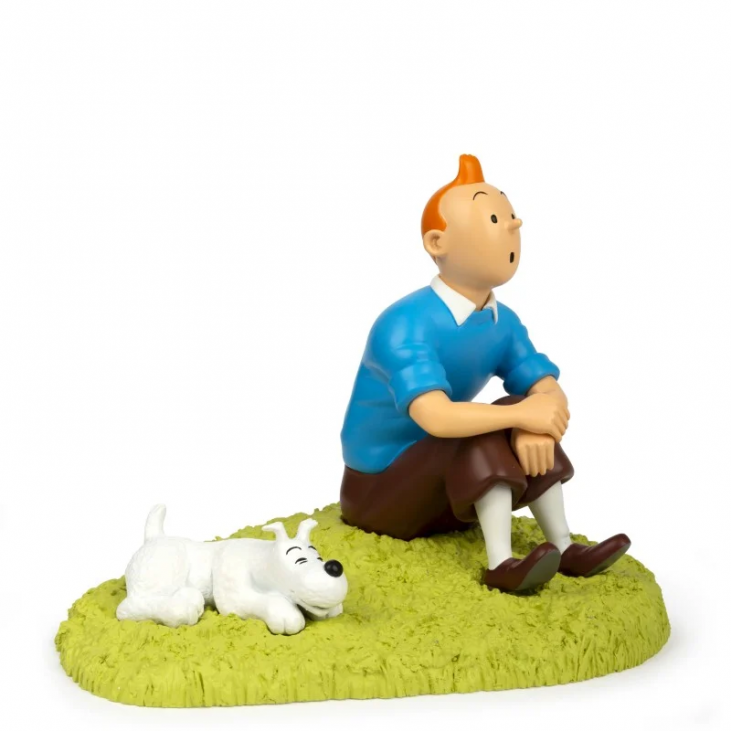 Figurine Tintin & Milou assis dans l'herbe Tintinimaginatio 2023 (47001)