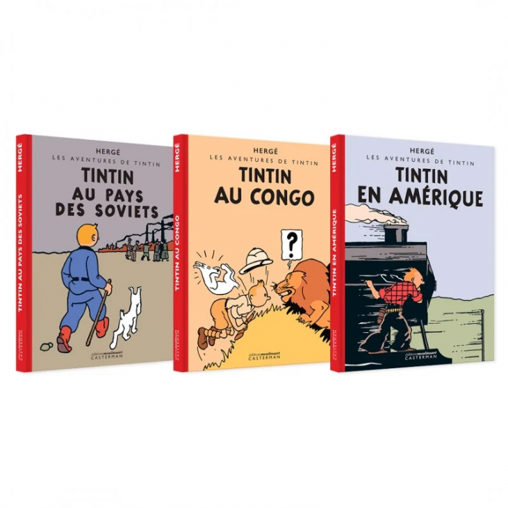 TINTIN coffret Les Colorisés (Au pays des soviets, au Congo, en Amérique) Casterman - Moulinsart 2023 (77114)