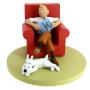 Figurine Tintin & Milou dans le fauteuil rouge, Collection LES ICONES (Moulinsart 46404)